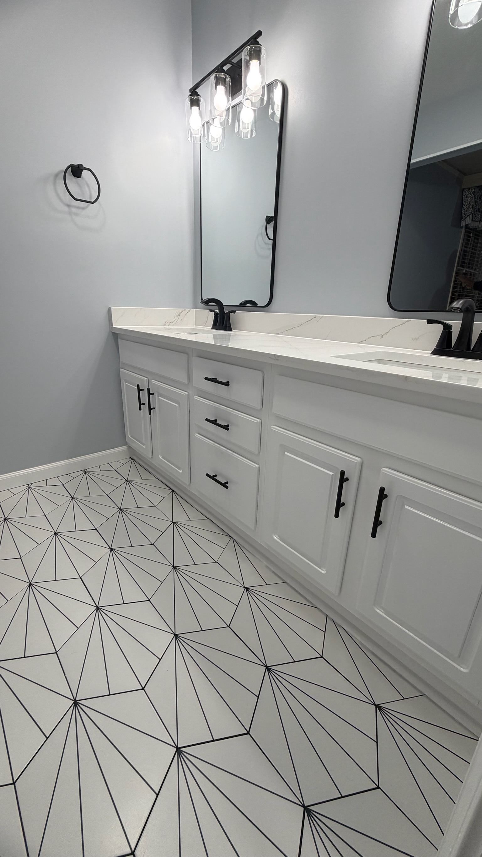 Walk-in tile shower converted from a tub in an Anderson SC home